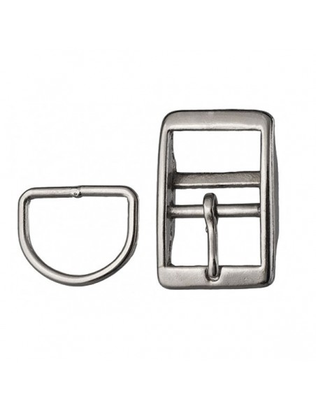 Juego Hebilla Collar con Pasador Niquel y Negro