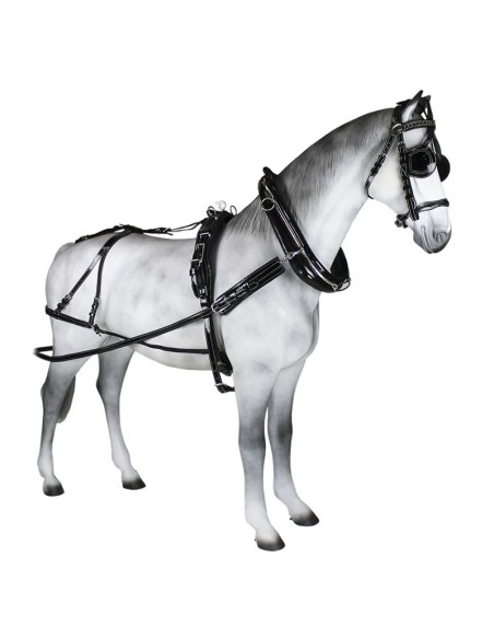 Patent Leather English Collar Double Harness