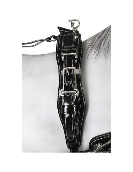 Patent Leather English Collar Single Harness