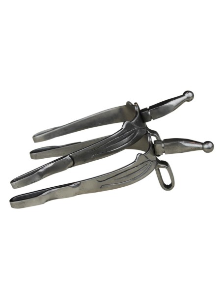 Espuela Vaquera Gallo Curvo Apoyo Acero Inoxidable Pulida