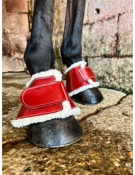 Leather Handcrafted Overreach Boots with Cottonwool (Pair)