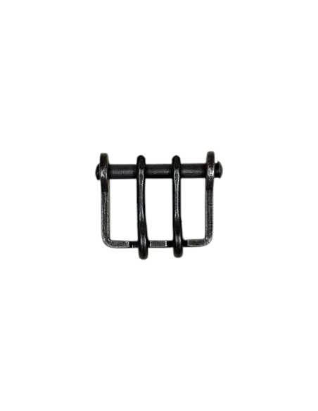 Polished 30 mm double spike cowboy buckle