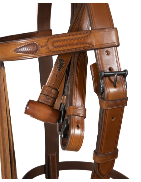 Cabezada Vaquera con Riendas de Barrilete Artesana