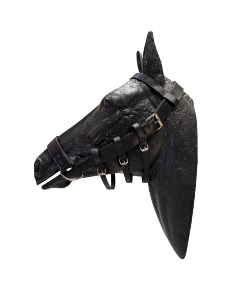 Leather Mule Headstall with blinkers