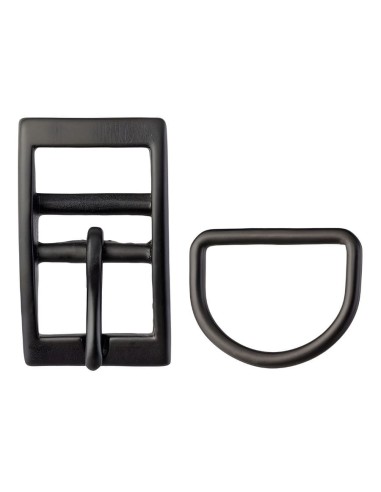 Juego Hebilla Collar Con Pasador Hierro Negro