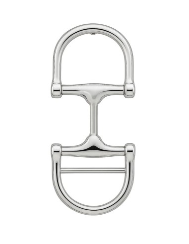 Nickel D-Ring Snuffle Belt Buckle