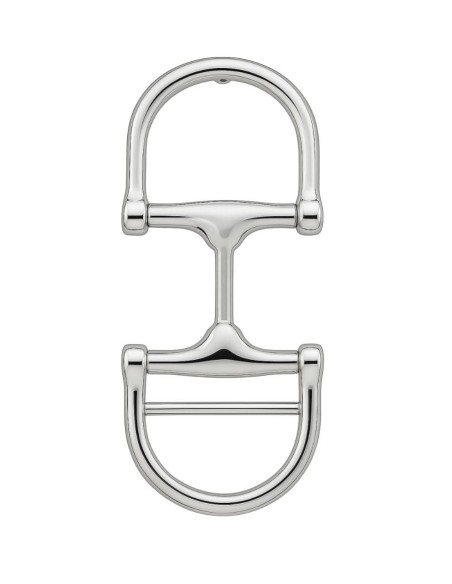 Nickel D-Ring Snuffle Belt Buckle