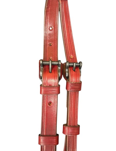 Leather Handcrafted Spanish Bridle w/ Throatlash and White Design on Browband