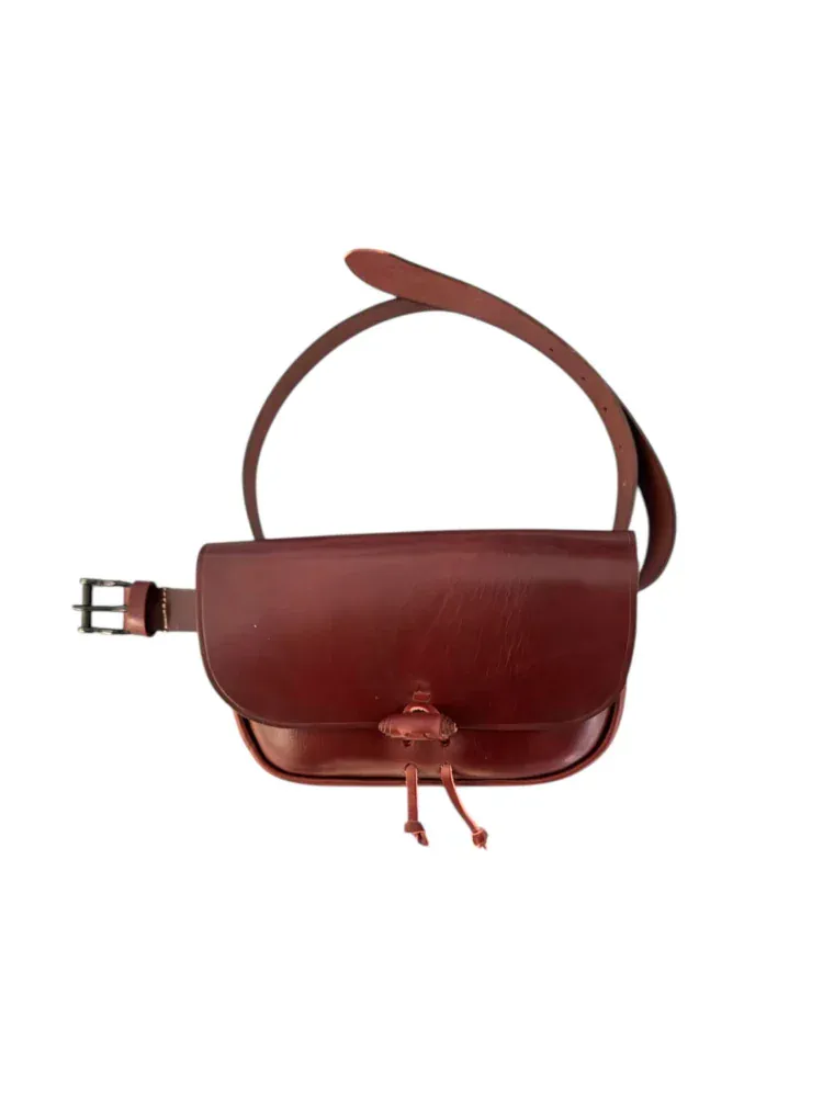 Cinturón Bolso Amazona Fragua Artesano - Cuero 100% Vegetal, Cereza