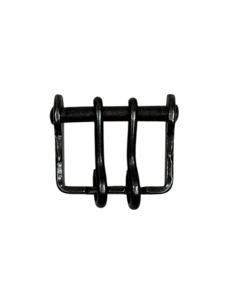Hebilla Vaquera Diseño 30 mm Inoxidable Pavonada (Doble Pincho)